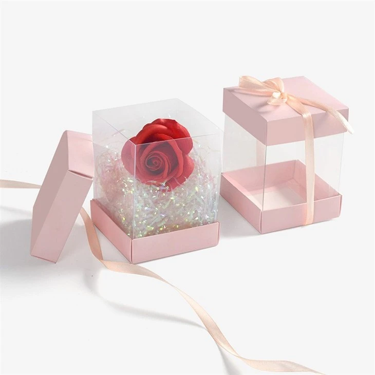 Small Folded Box With Bow Pink