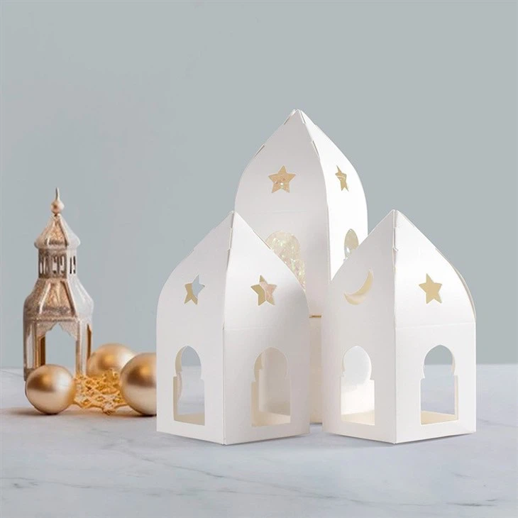 White Openwork Stars Moon Transparent Window Folding Carton
